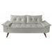 Sofa 3 Lugares Bariloche Retro Courino Gelo Couro Sintetico Essencial Estofados