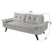 Sofa 3 Lugares Bariloche Retro Courino Gelo Couro Sintetico Essencial Estofados