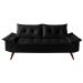 Sofa 3 Lugares Bariloche Retro Courino Preto Couro Sintetico Essencial Estofados