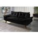 Sofa 3 Lugares Bariloche Retro Courino Preto Couro Sintetico Essencial Estofados