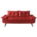 Sofa 3 Lugares Bariloche Retro Courino Vermelho Couro Sintetico Essencial Estofados
