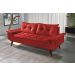 Sofa 3 Lugares Bariloche Retro Courino Vermelho Couro Sintetico Essencial Estofados