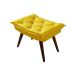 Sofa Bariloche 3 Lugares + 2 banquetas Retro Courino Amarelo Couro Sintetico Essencial Estofados