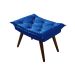 Sofa Bariloche 3 Lugares + 2 banquetas Retro Courino Azul Marinho Couro Sintetico Essencial Estofados