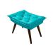 Sofa Bariloche 3 Lugares + 2 banquetas Retro Courino Azul Turquesa Couro Sintetico Essencial Estofados