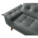 Sofa Bariloche 3 Lugares + 2 banquetas Retro Courino Cinza Couro Sintetico Essencial Estofados