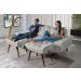 Sofa Bariloche 3 Lugares + 2 banquetas Retro Courino Gelo Couro Sintetico Essencial Estofados