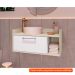 [OUTLET] Gabinete de Banheiro Benedito 1 PT Branco e Bege