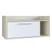 [OUTLET] Gabinete de Banheiro Benedito 1 PT Branco e Bege