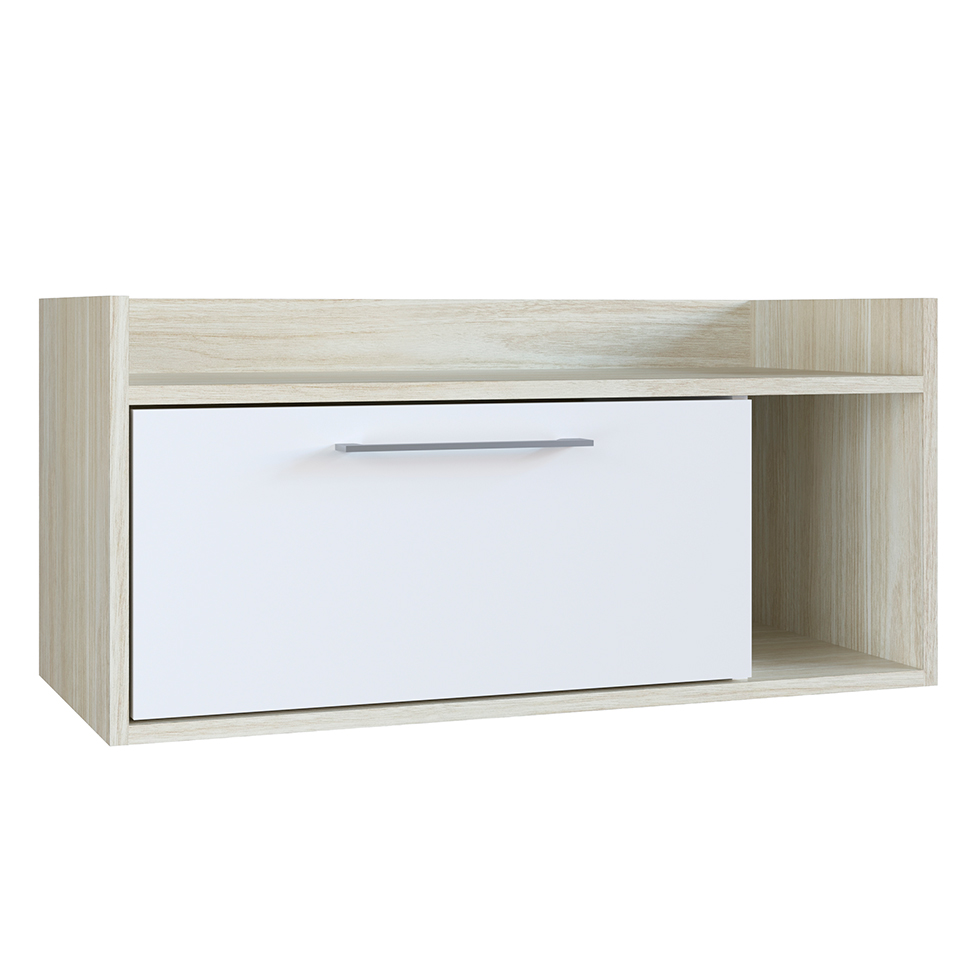 [OUTLET] Gabinete de Banheiro Benedito 1 PT Branco e Bege