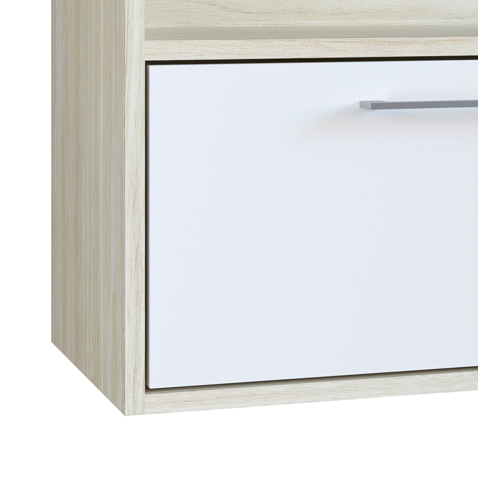 [OUTLET] Gabinete de Banheiro Benedito 1 PT Branco e Bege