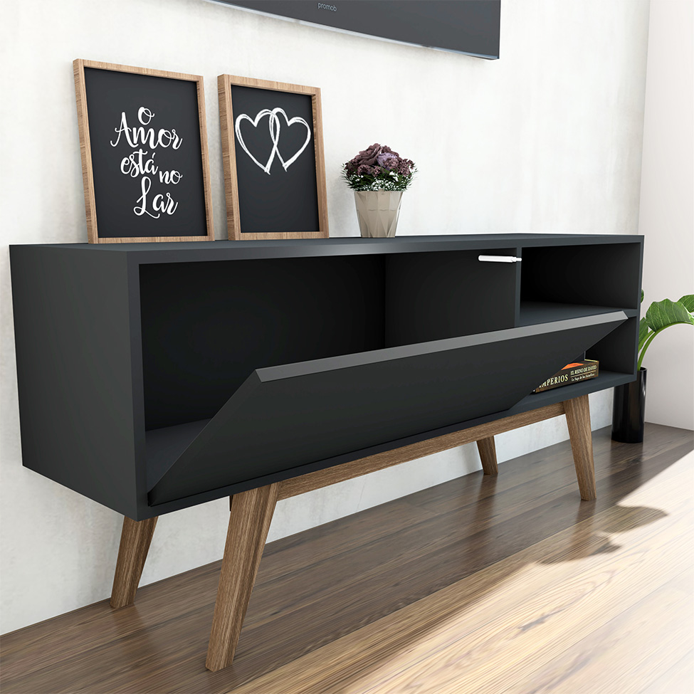 Rack Poncho Preto 125 cm