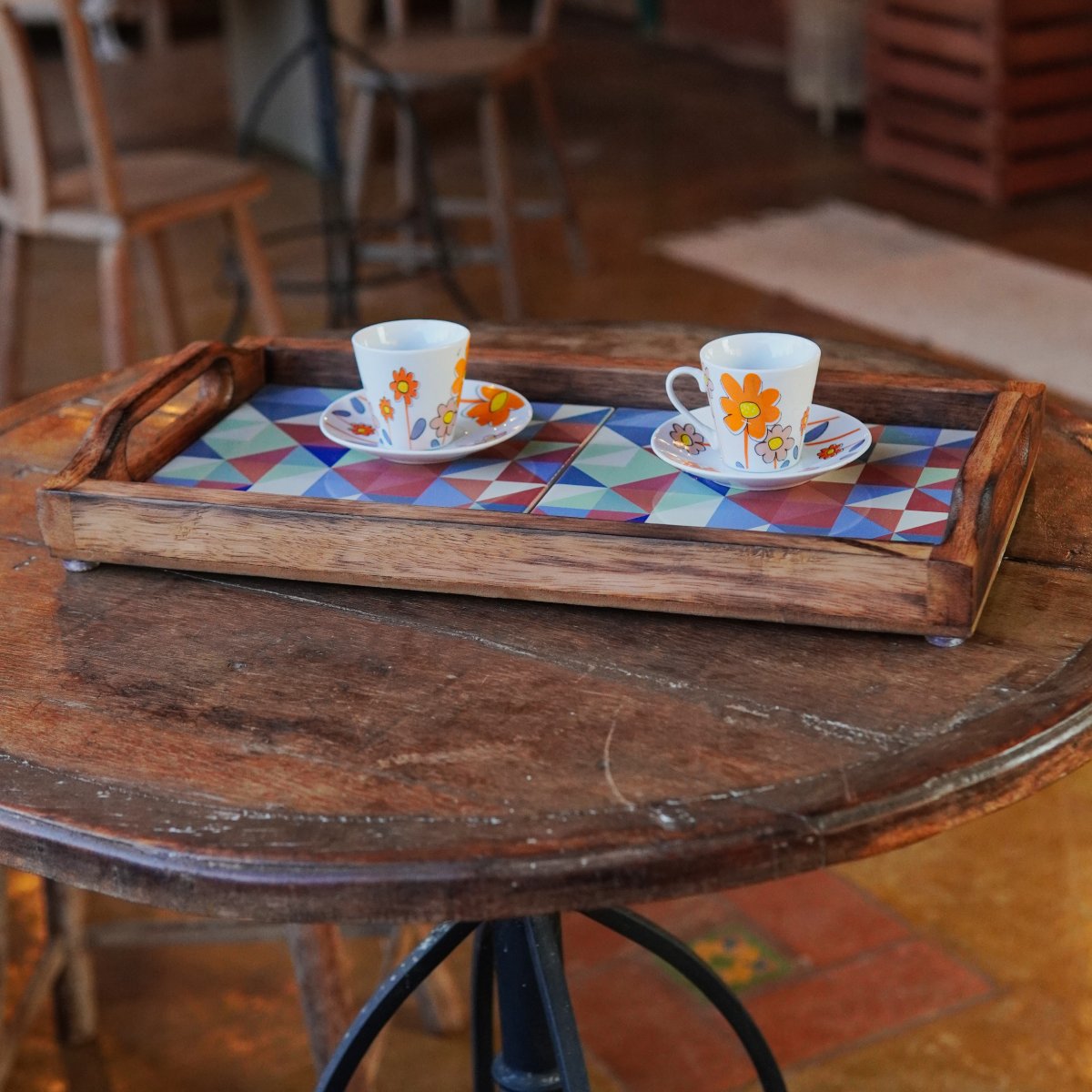 Bandeja Café da Manhã Grande com 2 azulejos G7