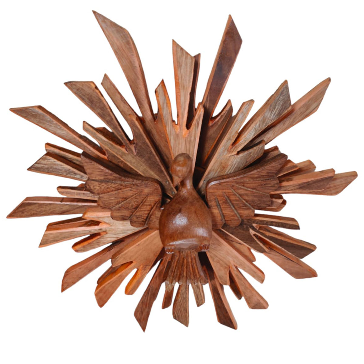 Escultura Divino Espirito Santo de Parede De Madeira Maciça Esculpido a mão 32cm