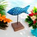 Escultura de Peixe em Madeira