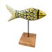 Escultura de Peixe em Madeira Amarelo