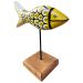 Escultura de Peixe em Madeira Amarelo
