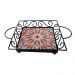 Fruteira Mesa Bandeja Ferro Azulejo Quadrada G1