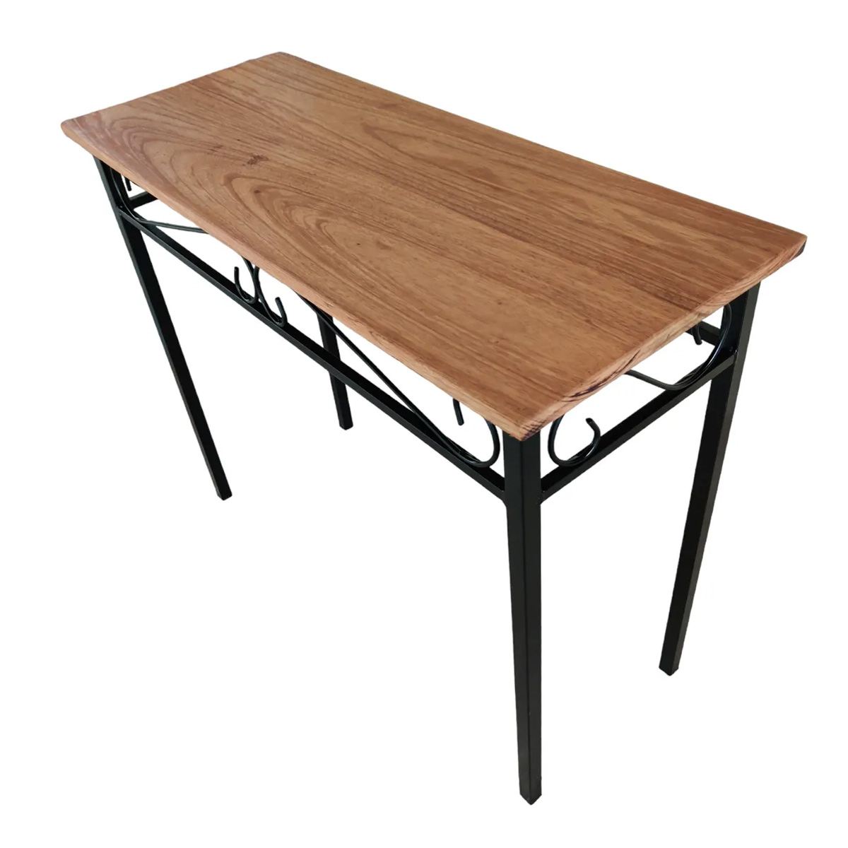 Mesa De Jantar 2 Lugares Super Compacta Ferro E Madeira Maciça 150cm Artesanal