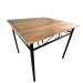 Mesa De Jantar 4 Lugares Grande Ferro E Madeira Maciça 90x90 Artesanal