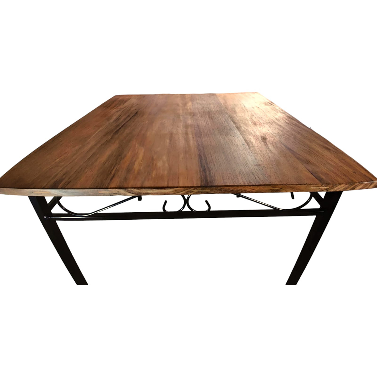 Mesa De Jantar 4 Lugares Grande Ferro E Madeira Maciça 90x90 Artesanal