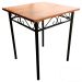 Mesa De Jantar 4 Lugares Grande Ferro E Madeira Maciça 90x90 Artesanal