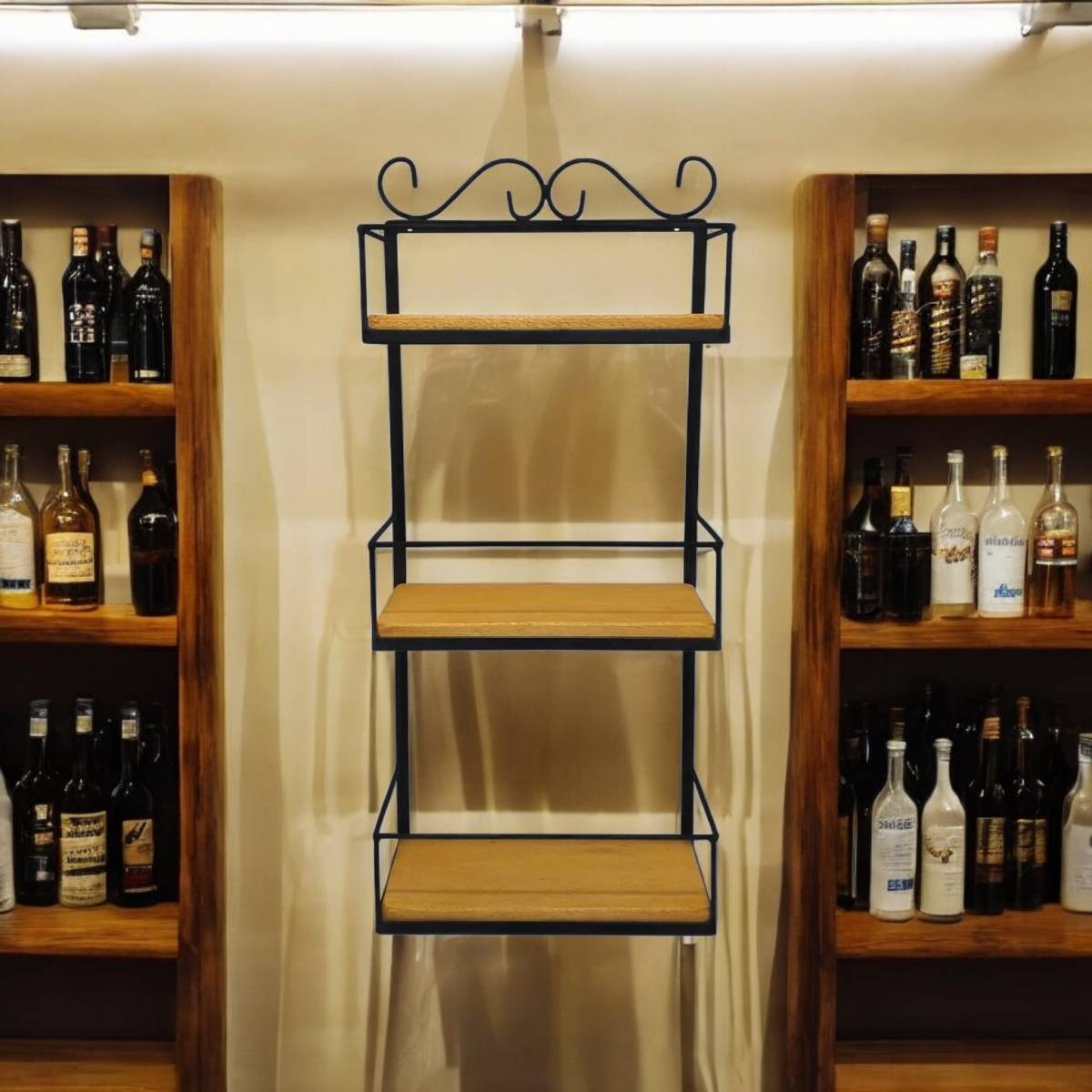 Prateleira de Parede Rústica 3 Andares - Organize e Decore seu Espaço com Estilo! Ultra Durável Anti Ferrugem