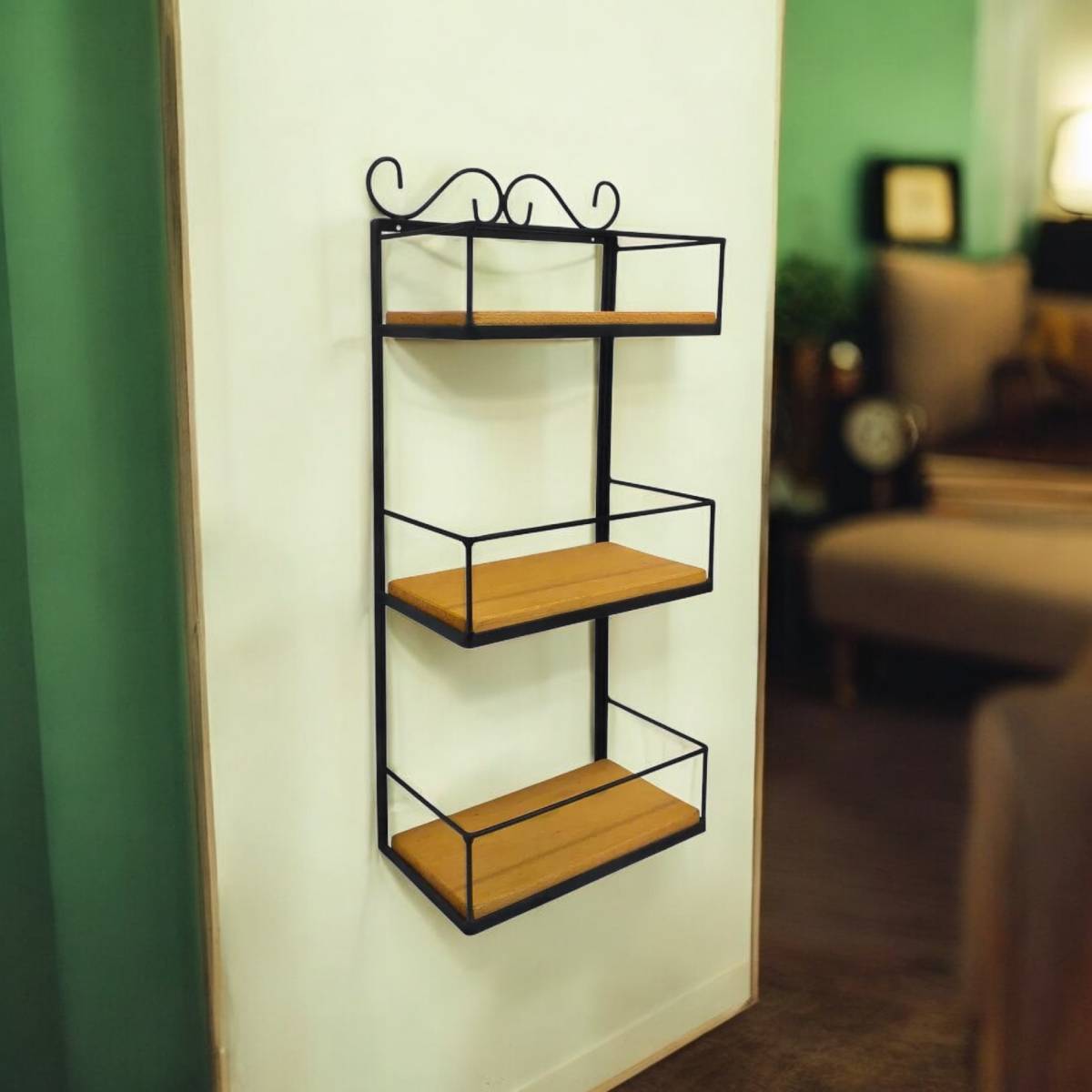 Prateleira de Parede Rústica 3 Andares - Organize e Decore seu Espaço com Estilo! Ultra Durável Anti Ferrugem