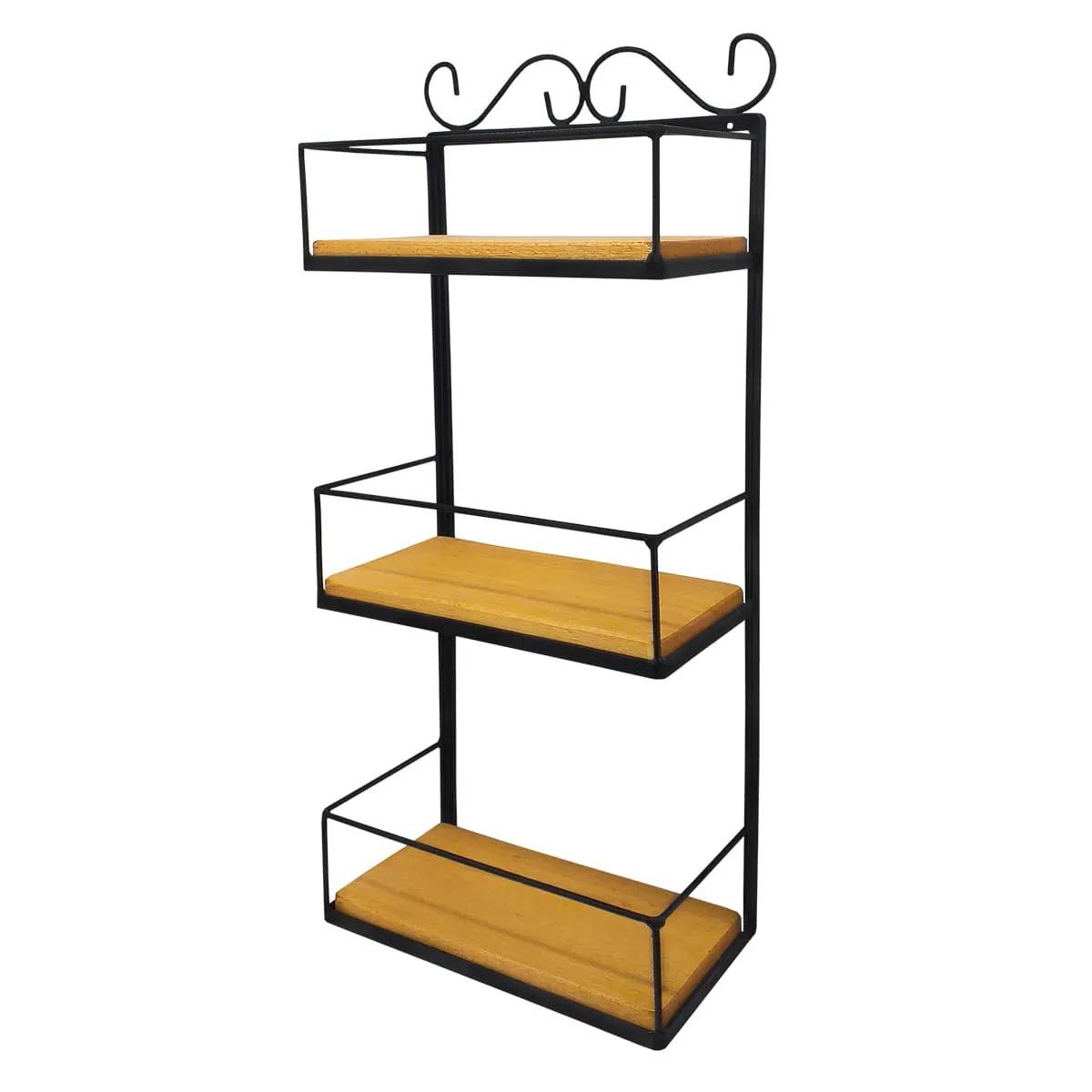 Prateleira de Parede Rústica 3 Andares - Organize e Decore seu Espaço com Estilo! Ultra Durável Anti Ferrugem