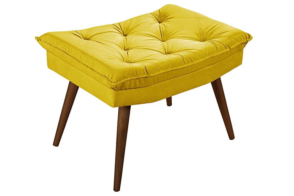 Banqueta Puff Rubi Essencial Estofados Cor Amarelo