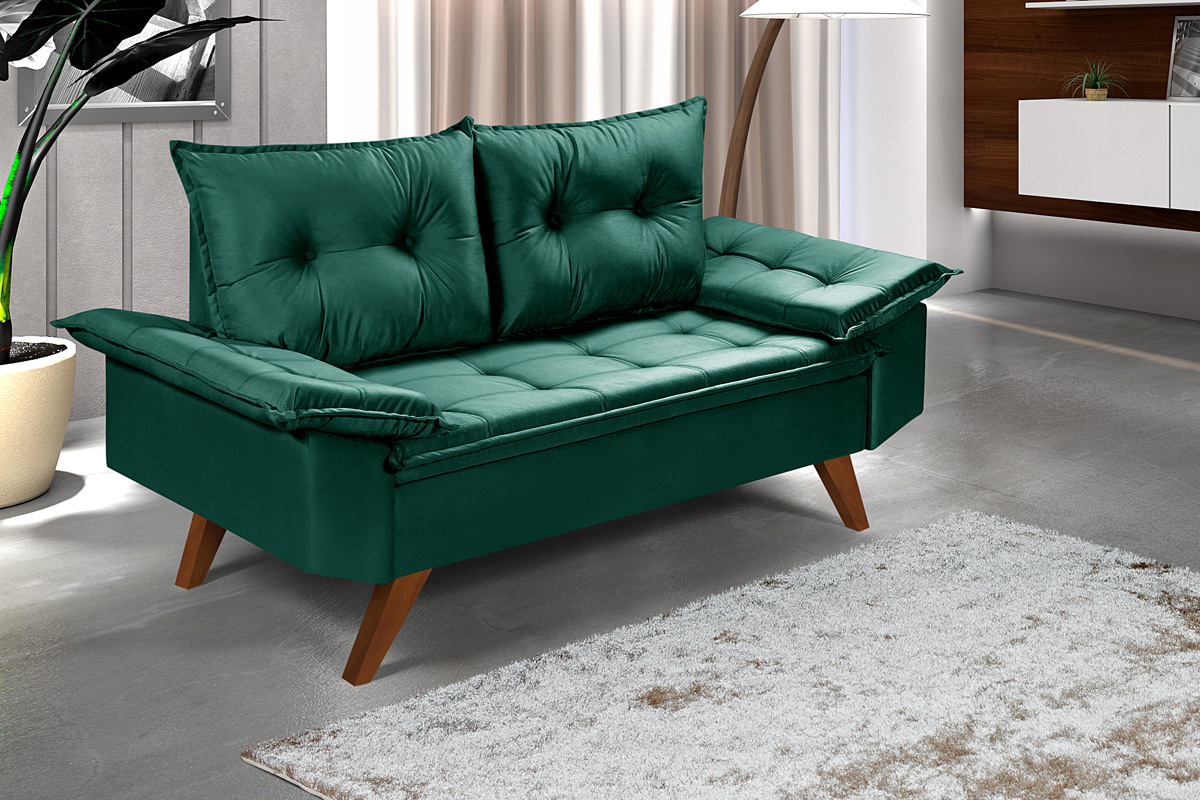 Sofa 2 Lugares Bariloche Essencial Estofados Verde