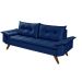 Sofa 3 Lugares Bariloche Retro Essencial Estofados Cor Azul Marinho