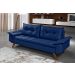 Sofa 3 Lugares Bariloche Retro Essencial Estofados Cor Azul Marinho