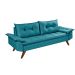 Sofa 3 Lugares Bariloche Retro Essencial Estofados Cor Azul Turquesa