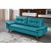 Sofa 3 Lugares Bariloche Retro Essencial Estofados Cor Azul Turquesa