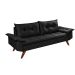 Sofa 3 Lugares Bariloche Retro Essencial Estofados Cor Preto