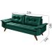 Sofa 3 Lugares Bariloche Retro Essencial Estofados Verde