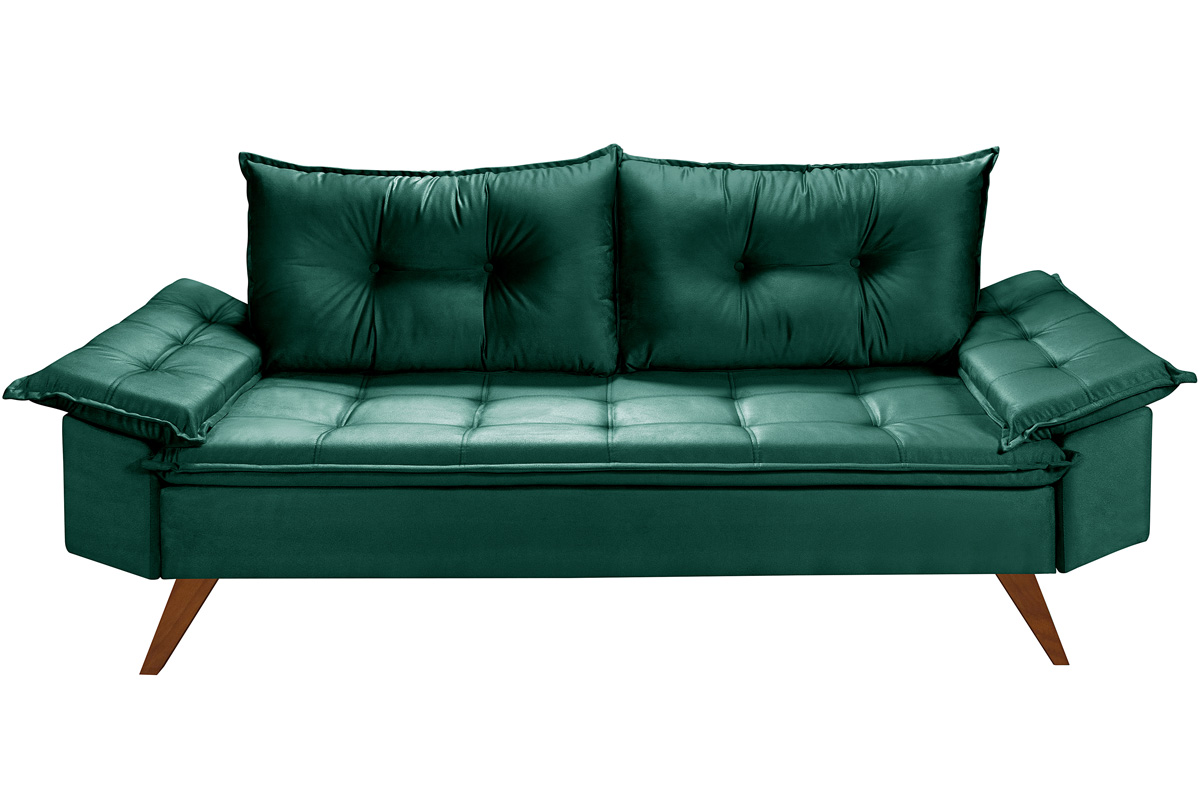 Sofa 3 Lugares Bariloche Retro Essencial Estofados Verde