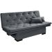 Sofa Cama Bau Reclinavel 3 Posições Suede Cinza