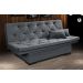 Sofa Cama Bau Reclinavel 3 Posições Suede Cinza