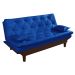 Sofa Cama Caribe Reclinavel 3 Posições Courino Azul Marinho Essencial Estofados
