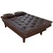 Sofa Cama Caribe Reclinavel 3 Posições Courino Cappuccino Essencial Estofados