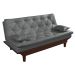 Sofa Cama Caribe Reclinavel 3 Posições Courino Cinza Essencial Estofados