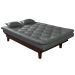 Sofa Cama Caribe Reclinavel 3 Posições Courino Cinza Essencial Estofados