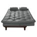 Sofa Cama Caribe Reclinavel 3 Posições Courino Cinza Essencial Estofados