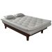 Sofa Cama Caribe Reclinavel 3 Posições Courino Gelo Essencial Estofados
