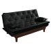 Sofa Cama Caribe Reclinavel 3 Posições Courino Preto Essencial Estofados