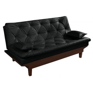 Sofa Cama Caribe Reclinavel 3 Posições Courino Preto Essencial Estofados Menor preço em Sofa Cama Caribe Reclinavel 3 Posições Courino Preto Essencial Estofados
