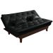 Sofa Cama Caribe Reclinavel 3 Posições Courino Preto Essencial Estofados