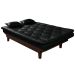 Sofa Cama Caribe Reclinavel 3 Posições Courino Preto Essencial Estofados